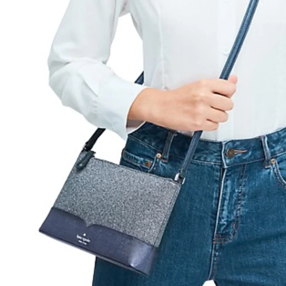 Kate Spade New York LOLA GLITTER CROSSBODY Navy